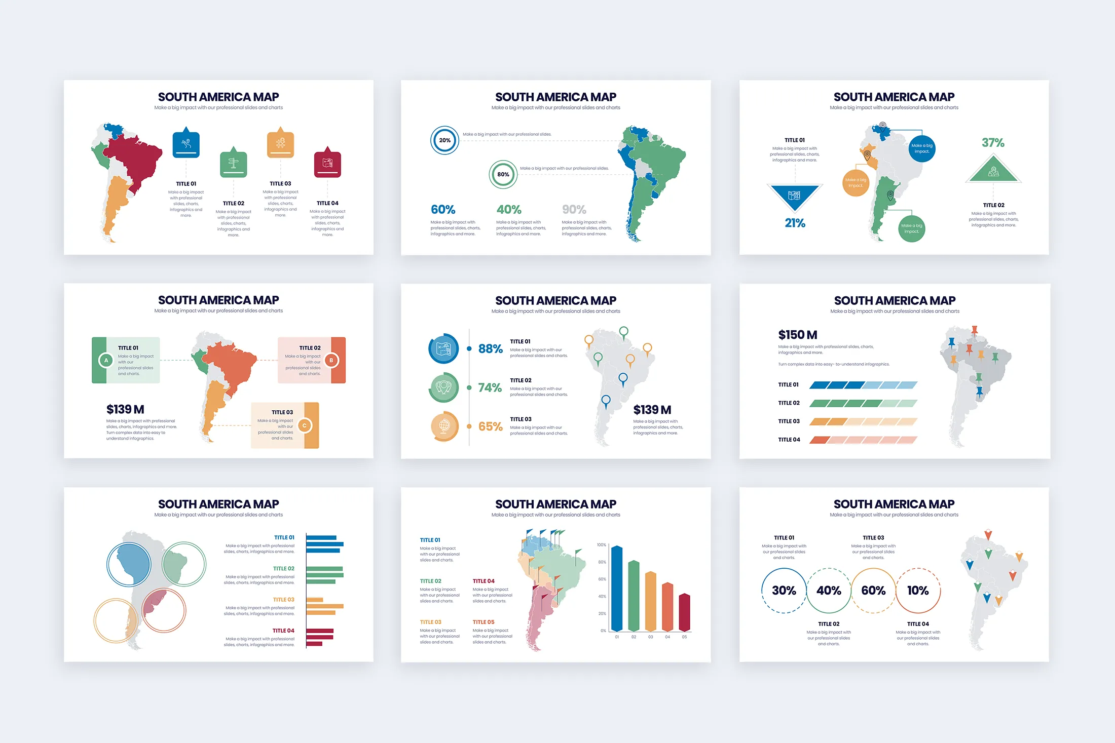 South America Map Google Slides Infographic Template