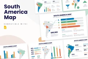 South America Map Google Slides Infographic Template