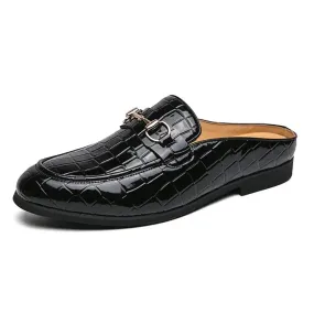 The Tamer 2 -  Leather Men’s Mules/ backless loafers with an alligator print