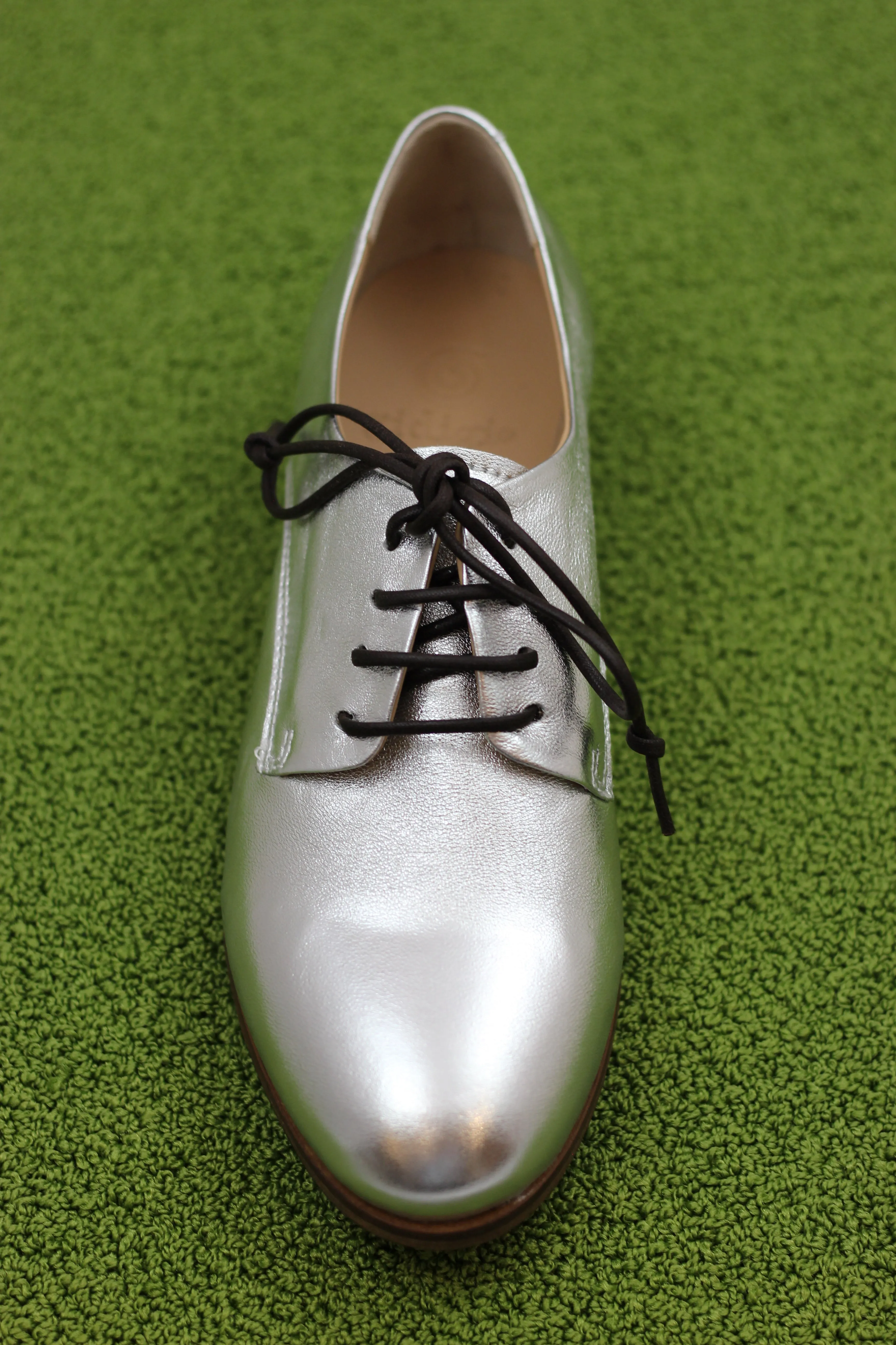 Women's GB010150 Oxford - Silver Metallic Leather