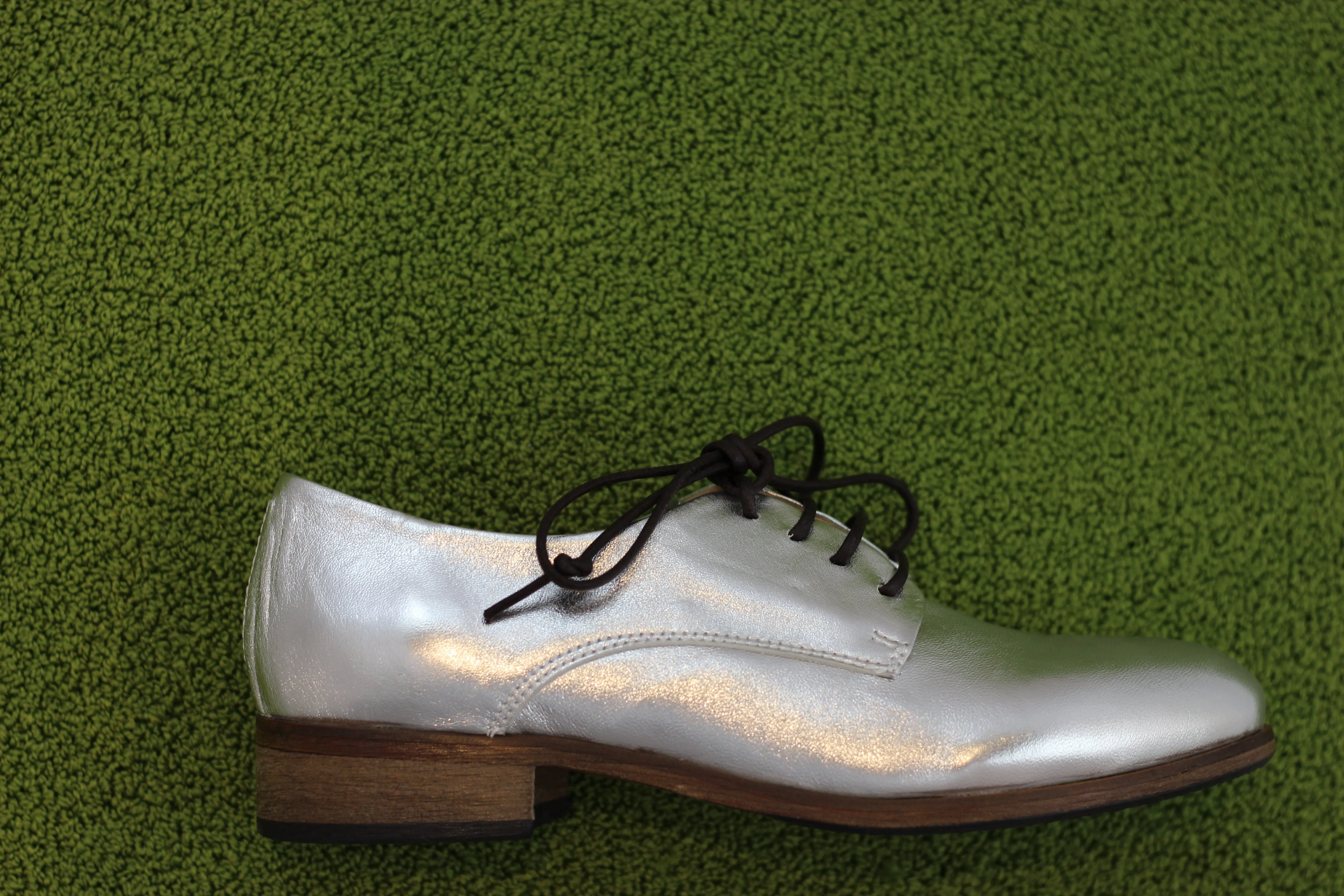 Women's GB010150 Oxford - Silver Metallic Leather