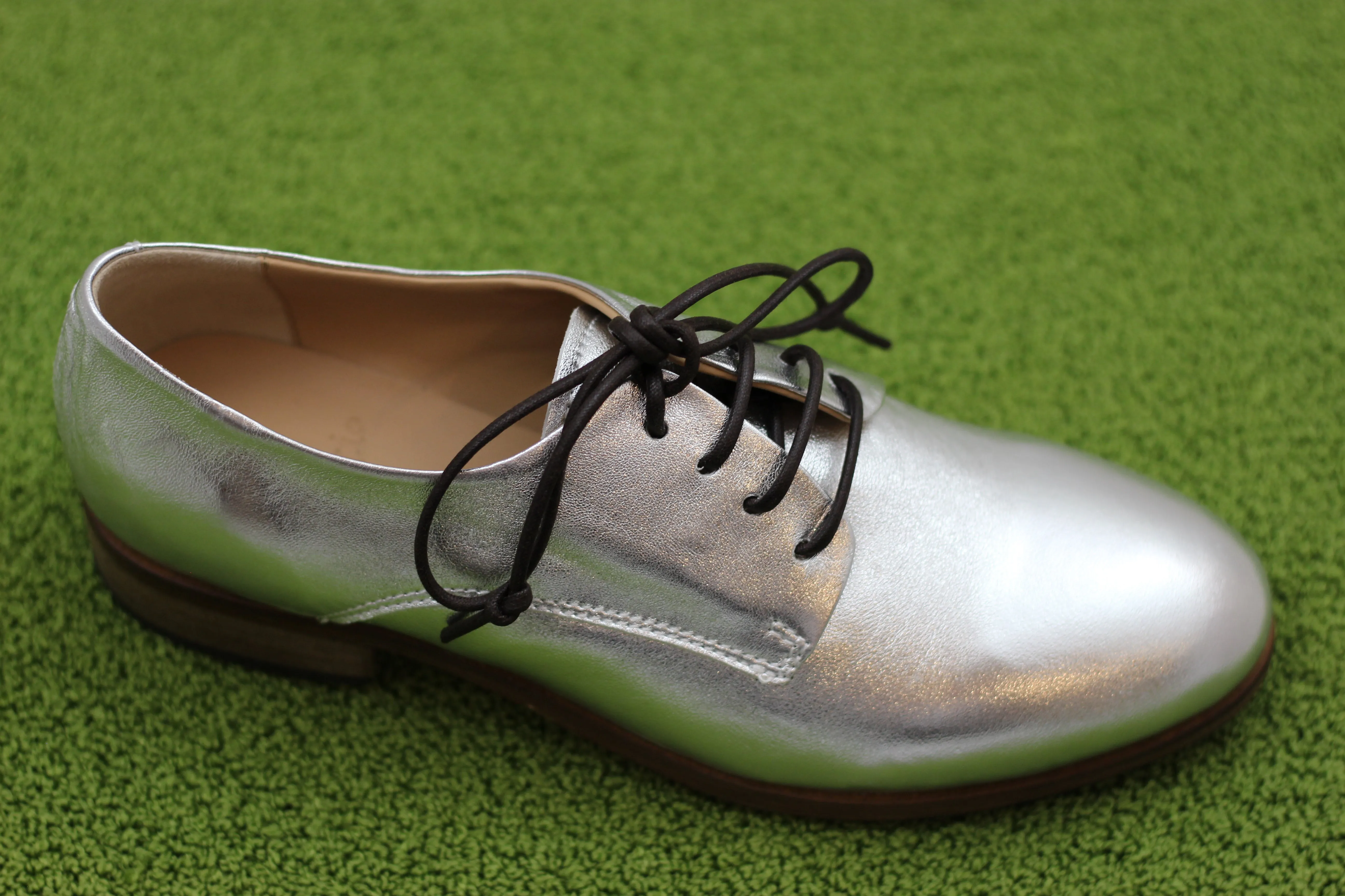 Women's GB010150 Oxford - Silver Metallic Leather