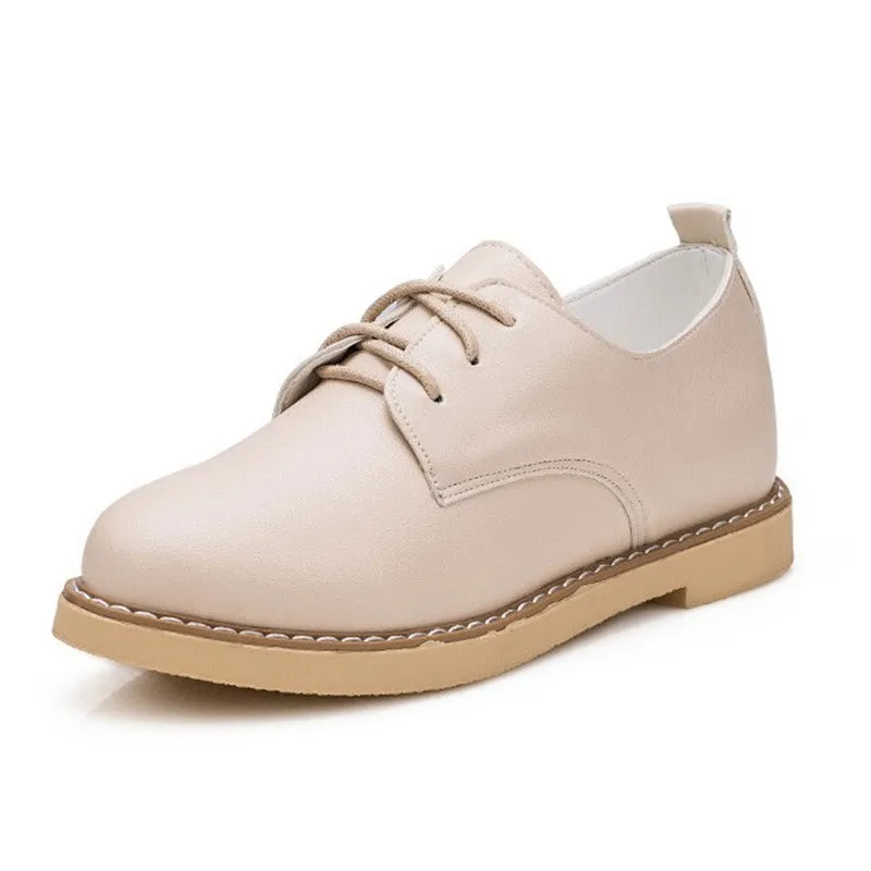 Women's Vintage PU Leather Spring Oxfords