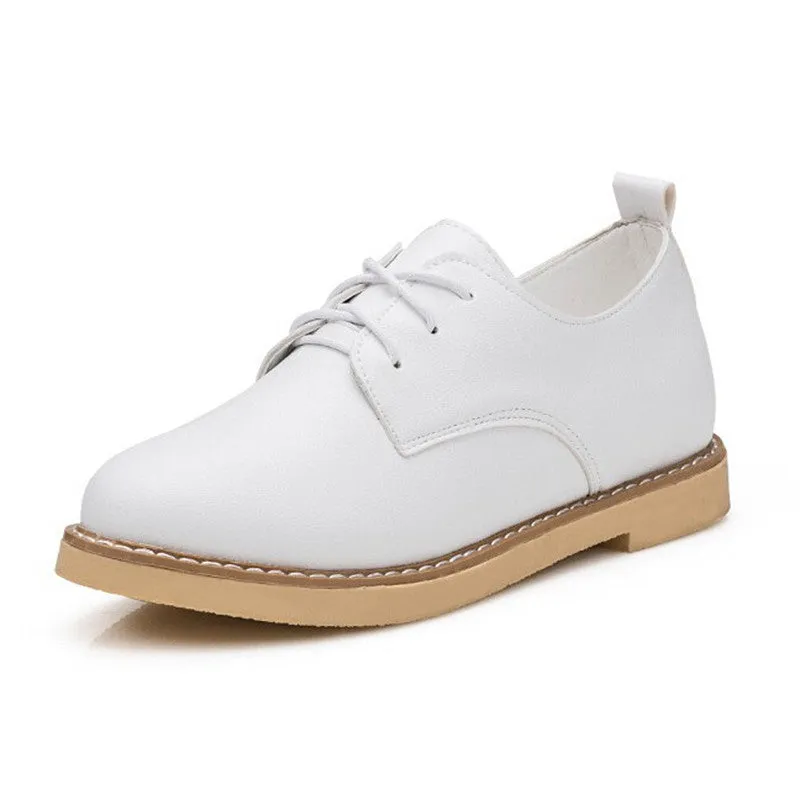 Women's Vintage PU Leather Spring Oxfords