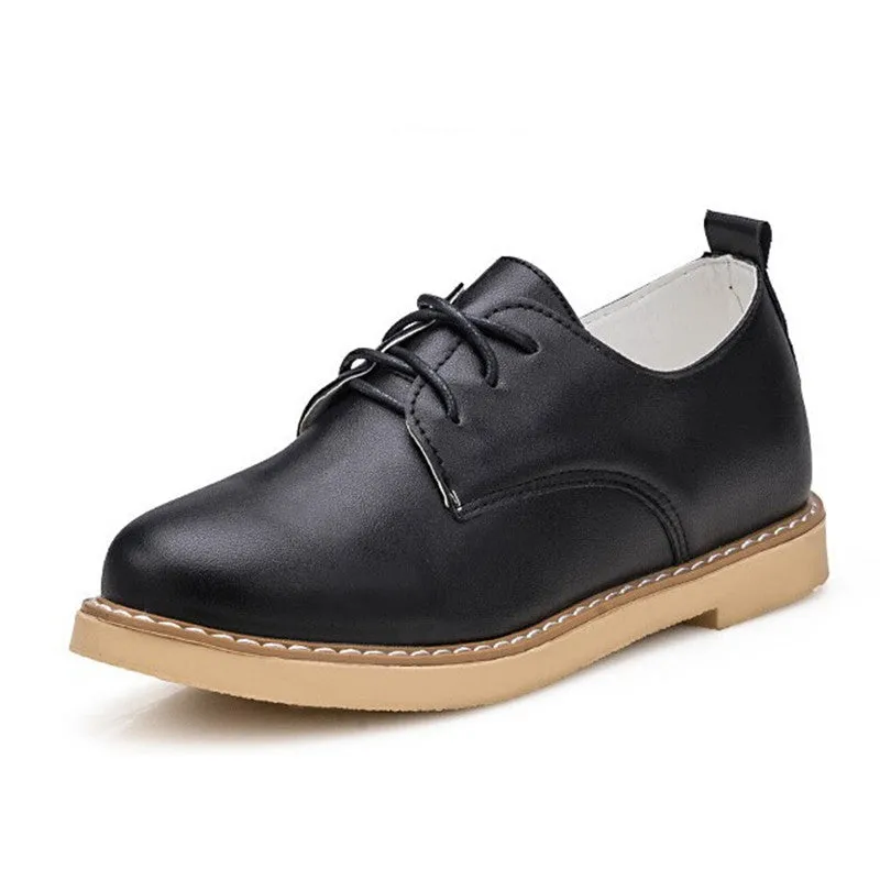 Women's Vintage PU Leather Spring Oxfords