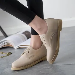 Women's Vintage PU Leather Spring Oxfords